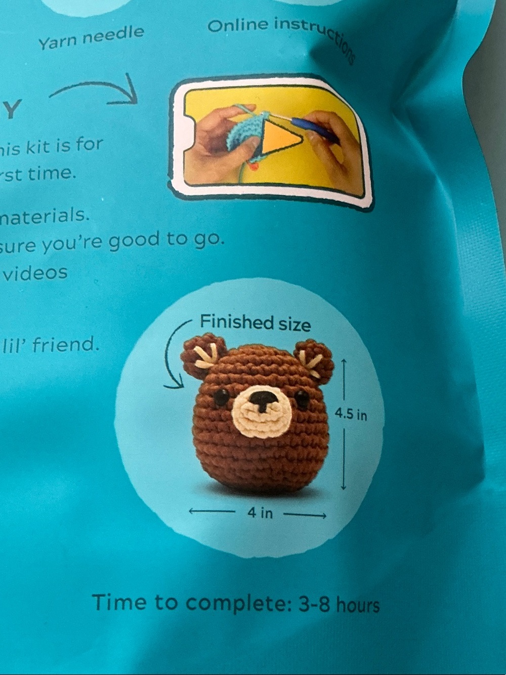 The Woobles Walter The Bear Crochet Kit - Picture 5 of 6
